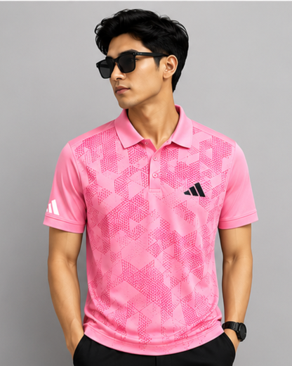 Men’s Premium Korean Lycra Polo T-Shirt Pink
