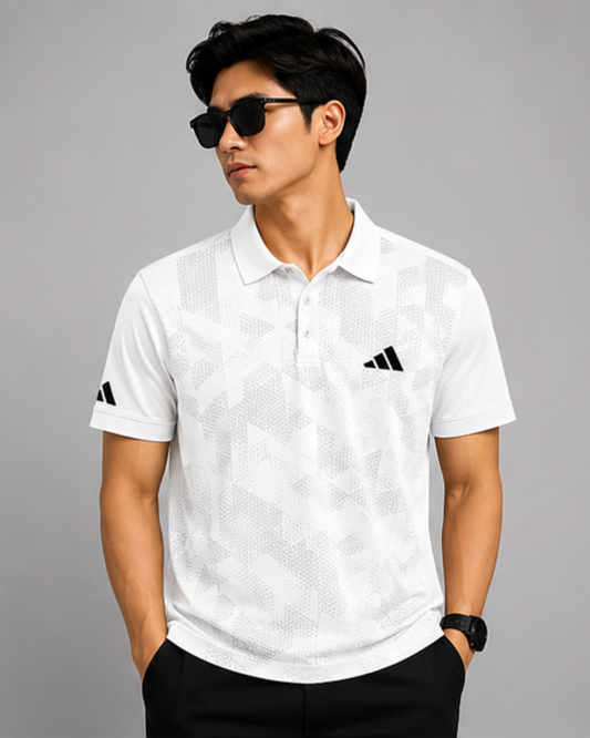 Men’s Premium Korean Lycra Polo T-Shirt White