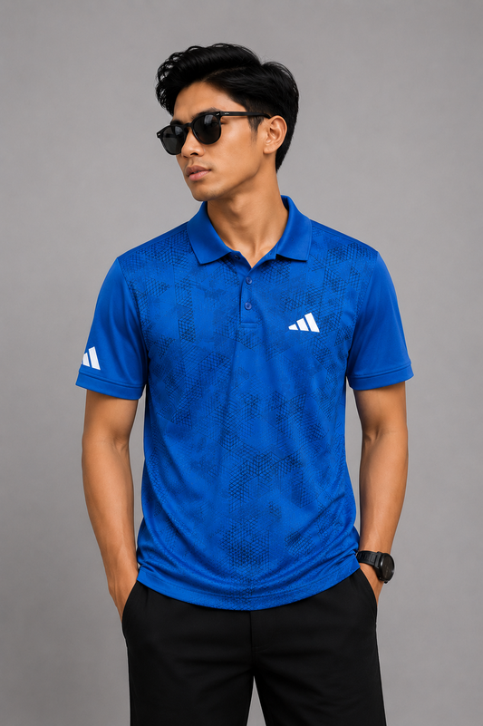 Men’s Premium Korean Lycra Polo T-Shirt Navy Blue